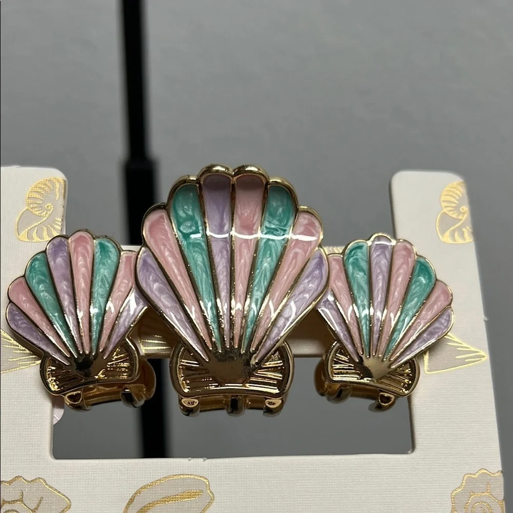 Piper K | Pastel Colored Metal Seashell Hair Clips - Picture 2 of 3